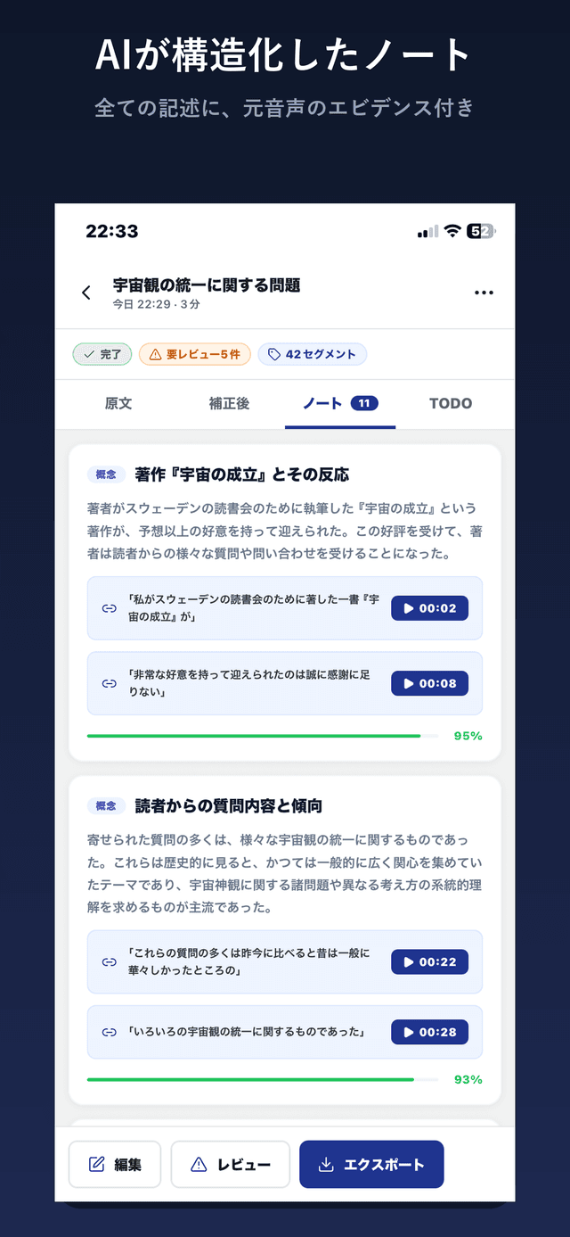 AIが構造化したノート